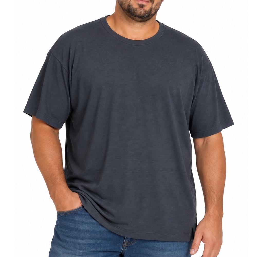 Banana Republic Luxe Touch Tee Mens 3XL Charcoal Gray Micro Stripe Cotton Shirt